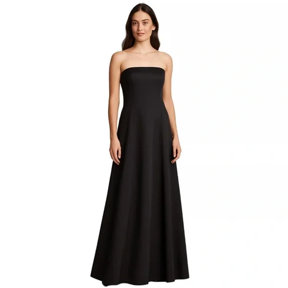 Ann Taylor Classic Black Strapless Gown, - Picture 1 of 5